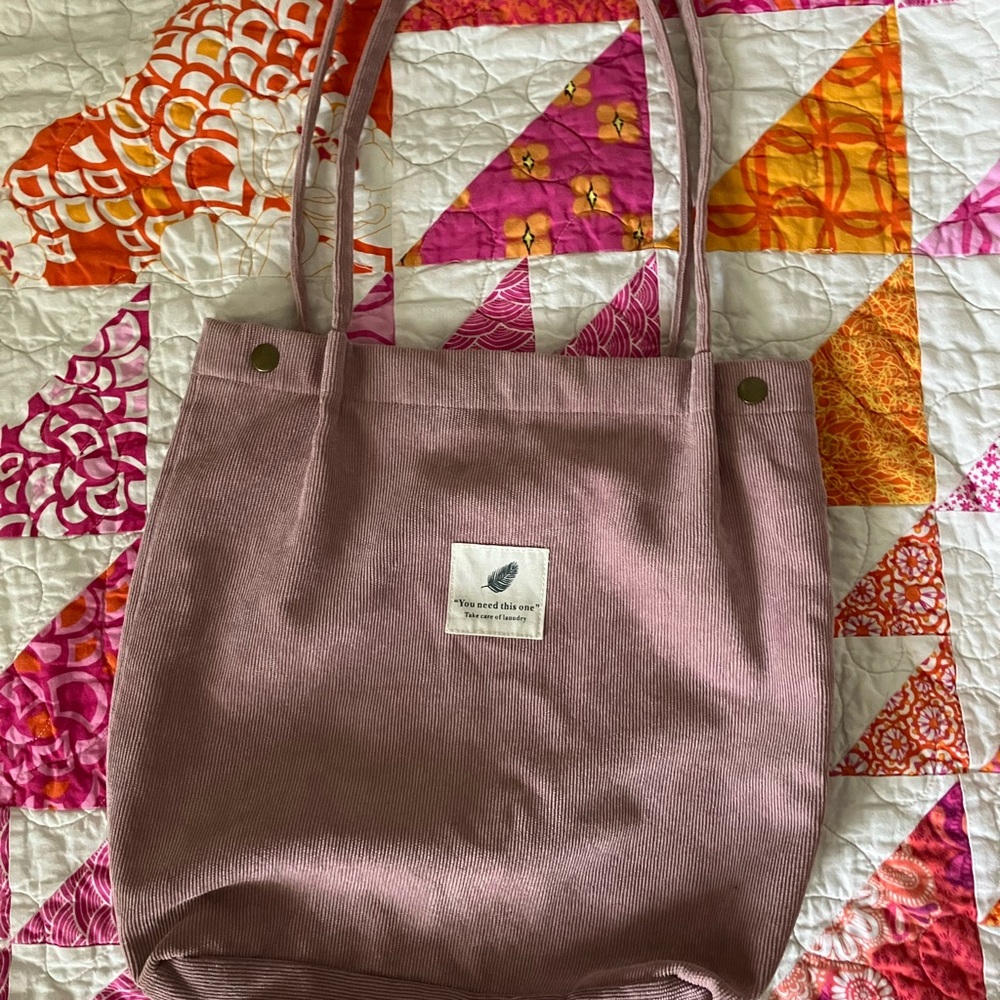 Lilac Corduroy Tote Bag